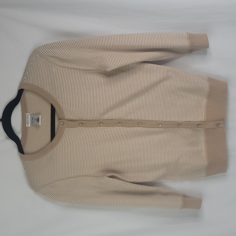 Old Navy brown striped light sweater sz Med